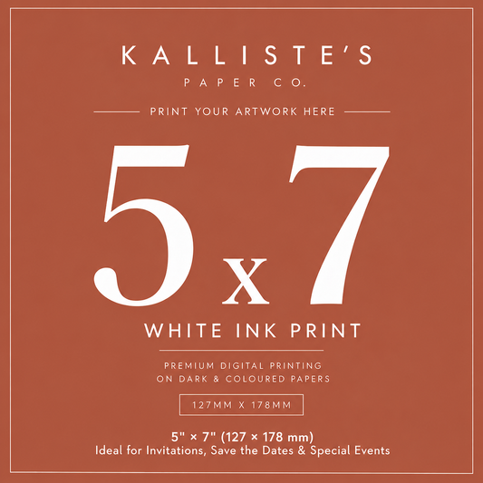 5x7” Invitation Card - White Ink Digital Print