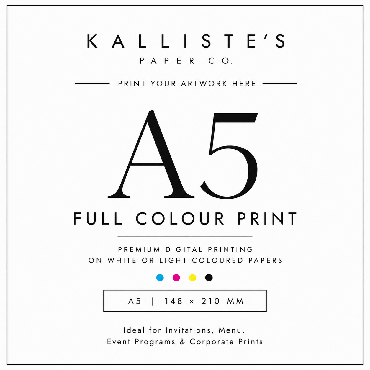 A5 Invitation Card -Full Colour Digital Print
