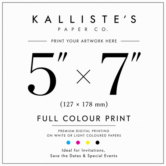 5x7 Invitation Card -Full Colour Digital Print