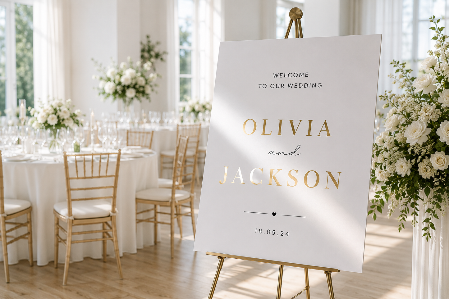 Print My A1 Event Sign Mirror Gold Decal
