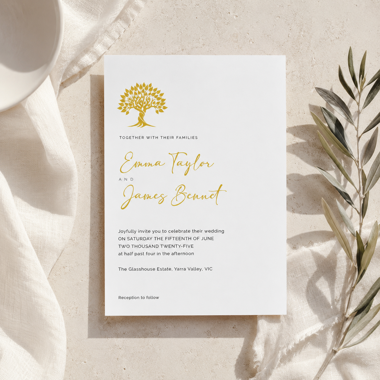 Tree of Life Wedding Editable Invitation