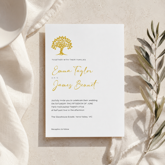 Tree of Life Wedding Editable Invitation