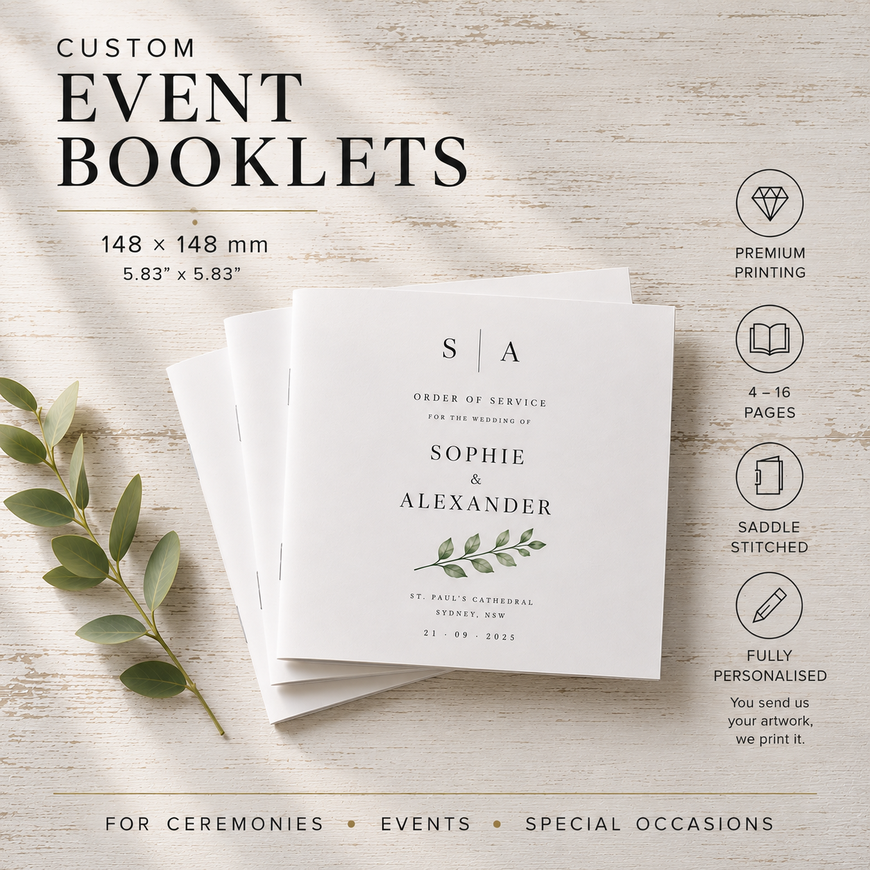 Print Your Own Square Ceremony Booklets