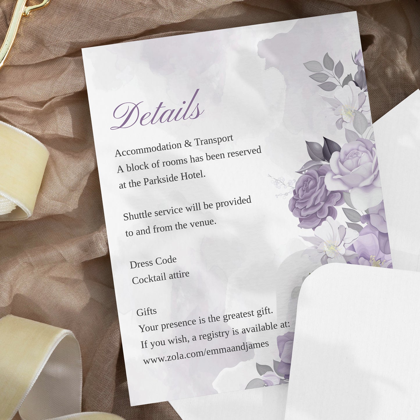 Lilac Romance Wedding Editable Bundle