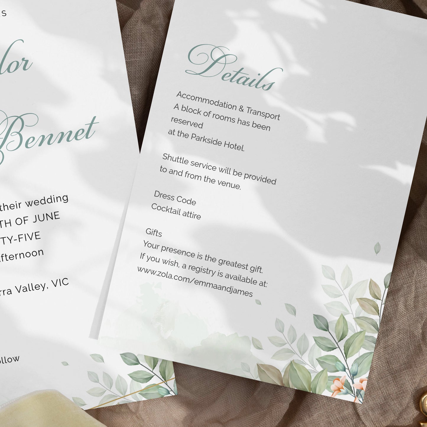Greenery Wedding Editable Bundle