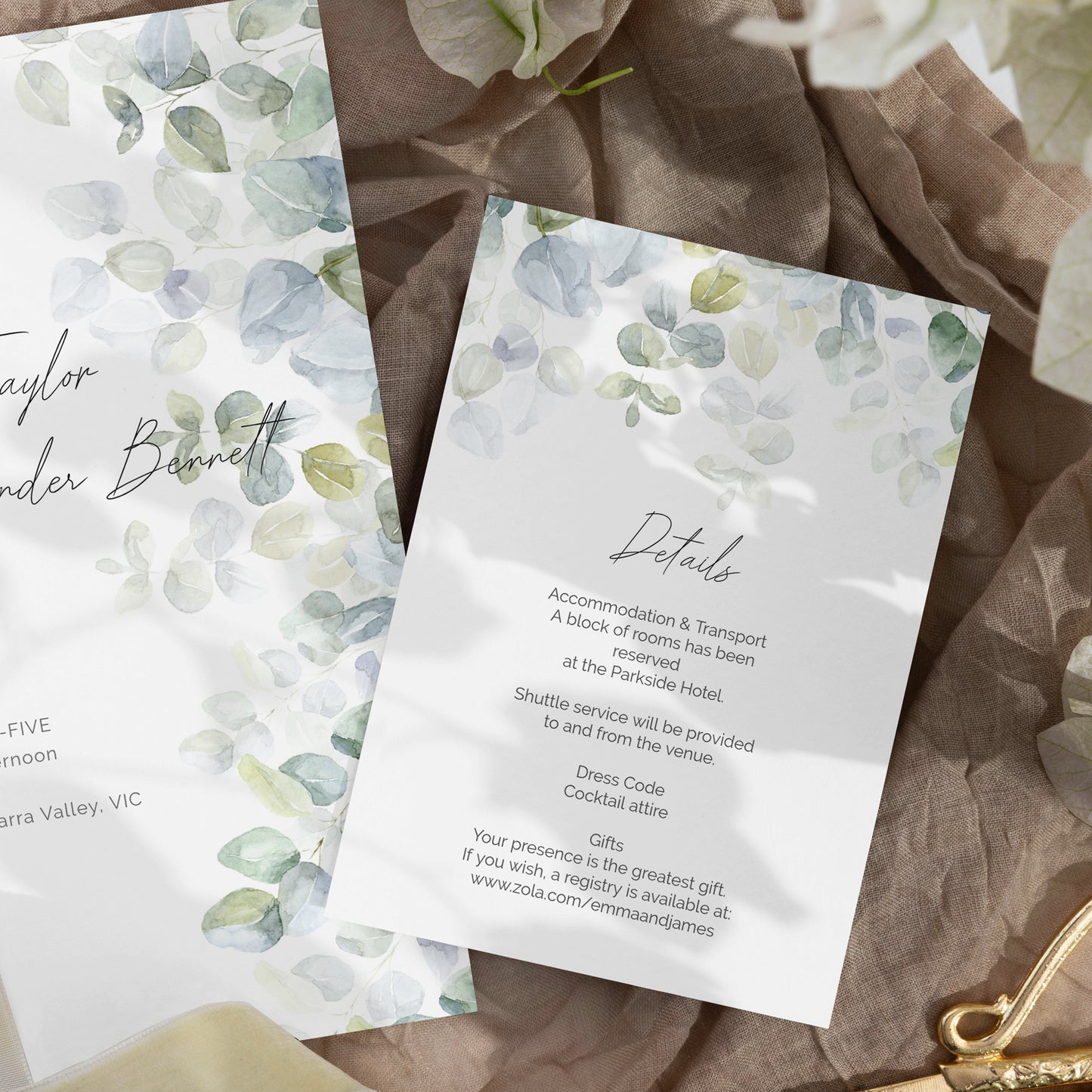 Eucalyptus Wedding Editable Bundle
