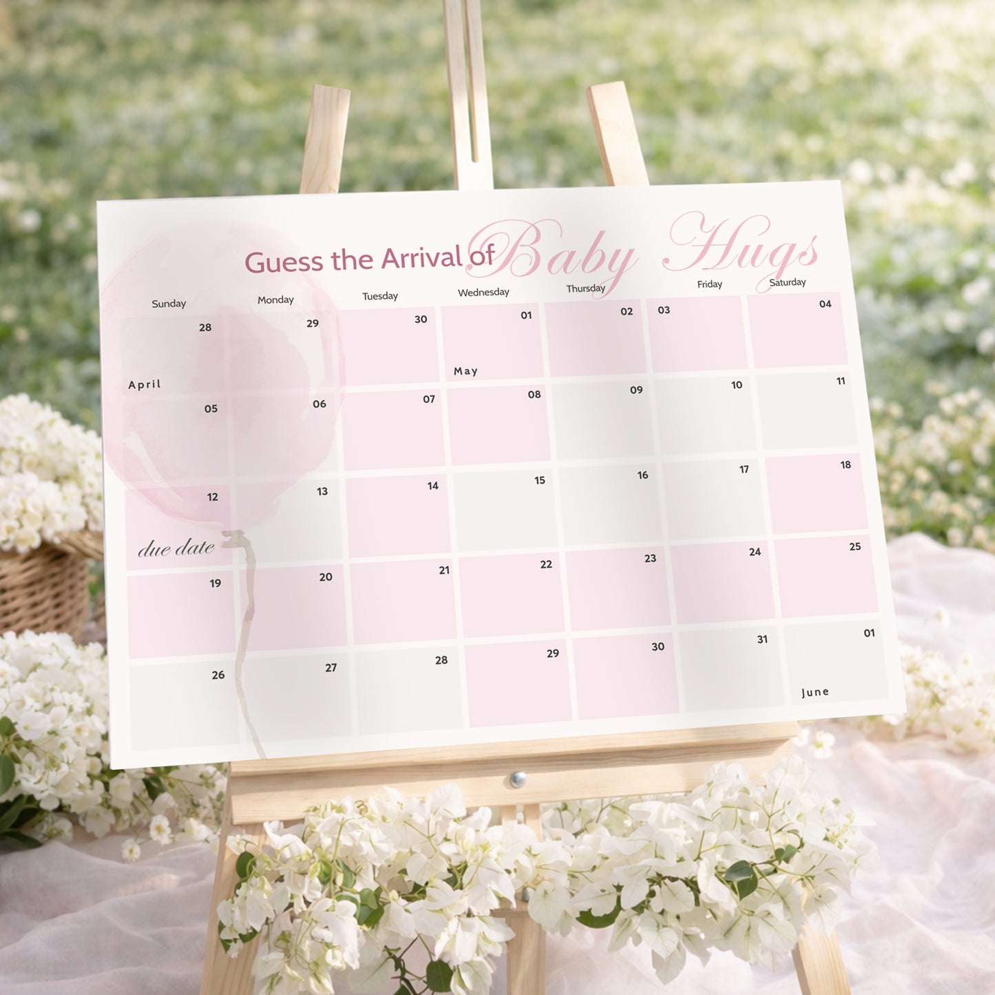Pink Balloon Baby Shower Editable Template Bundle