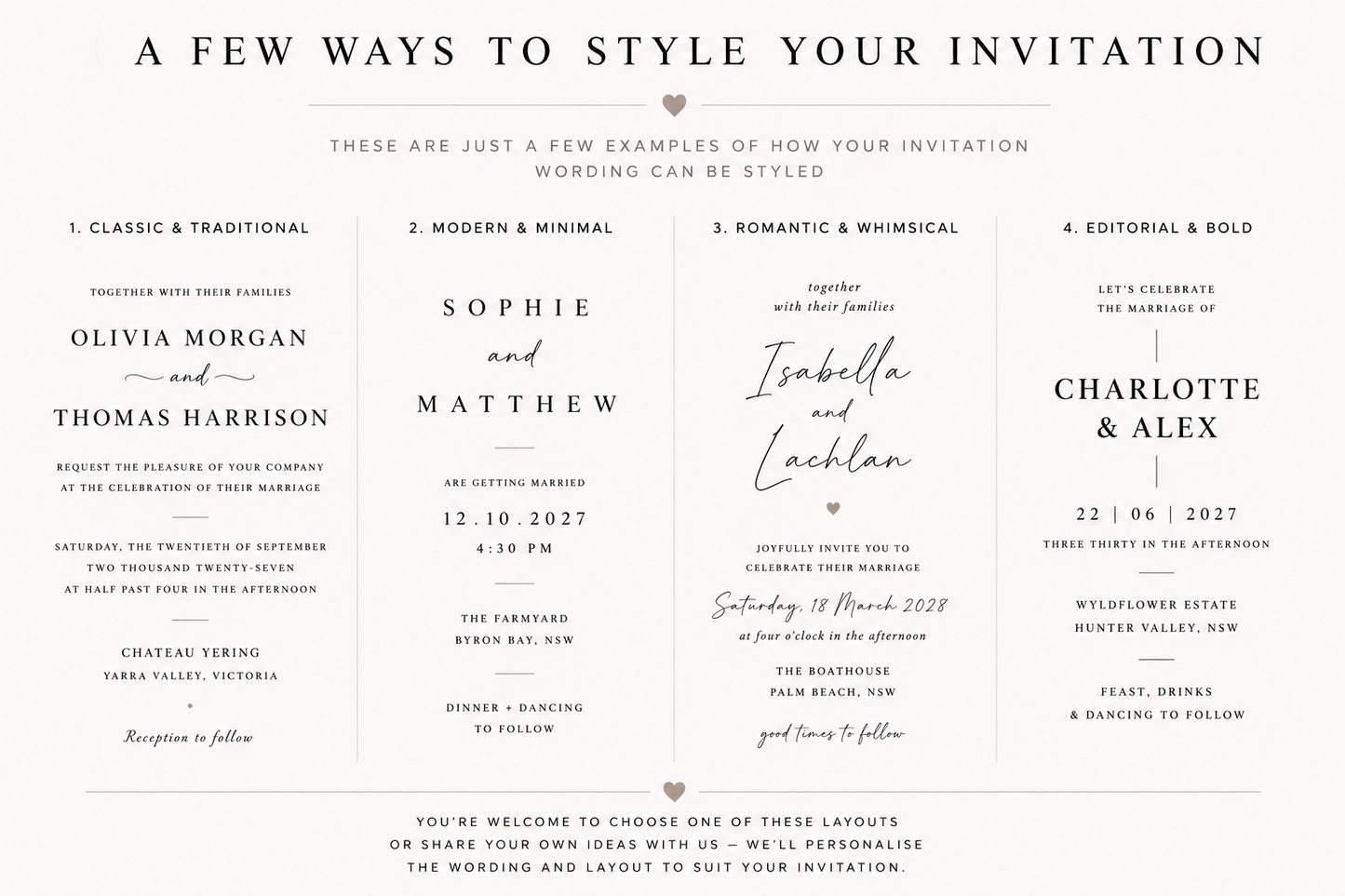 Bold Peony Collage Printed Wedding Invitation with Envelope