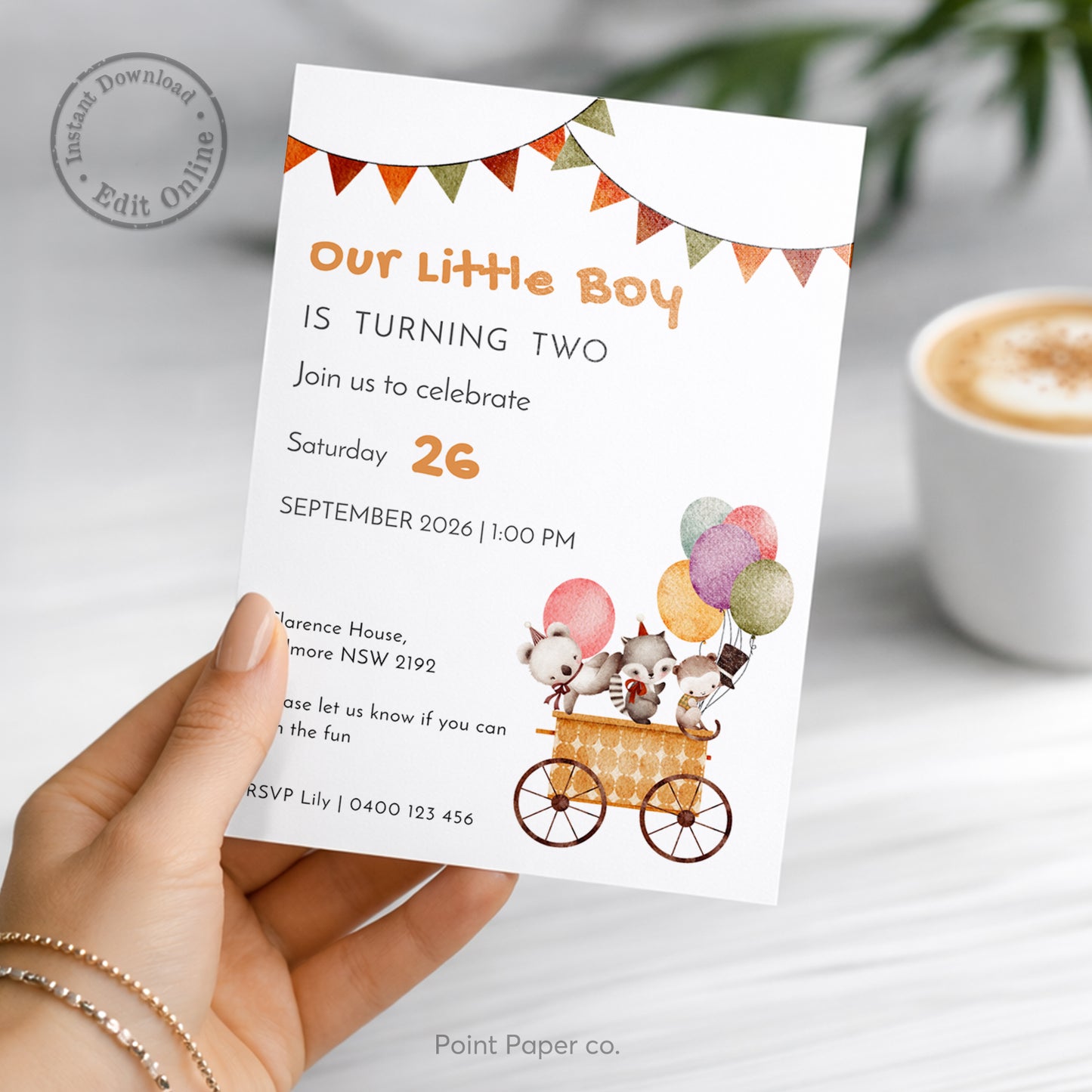 Woodland Animals Birthday Invitation | Edit Online