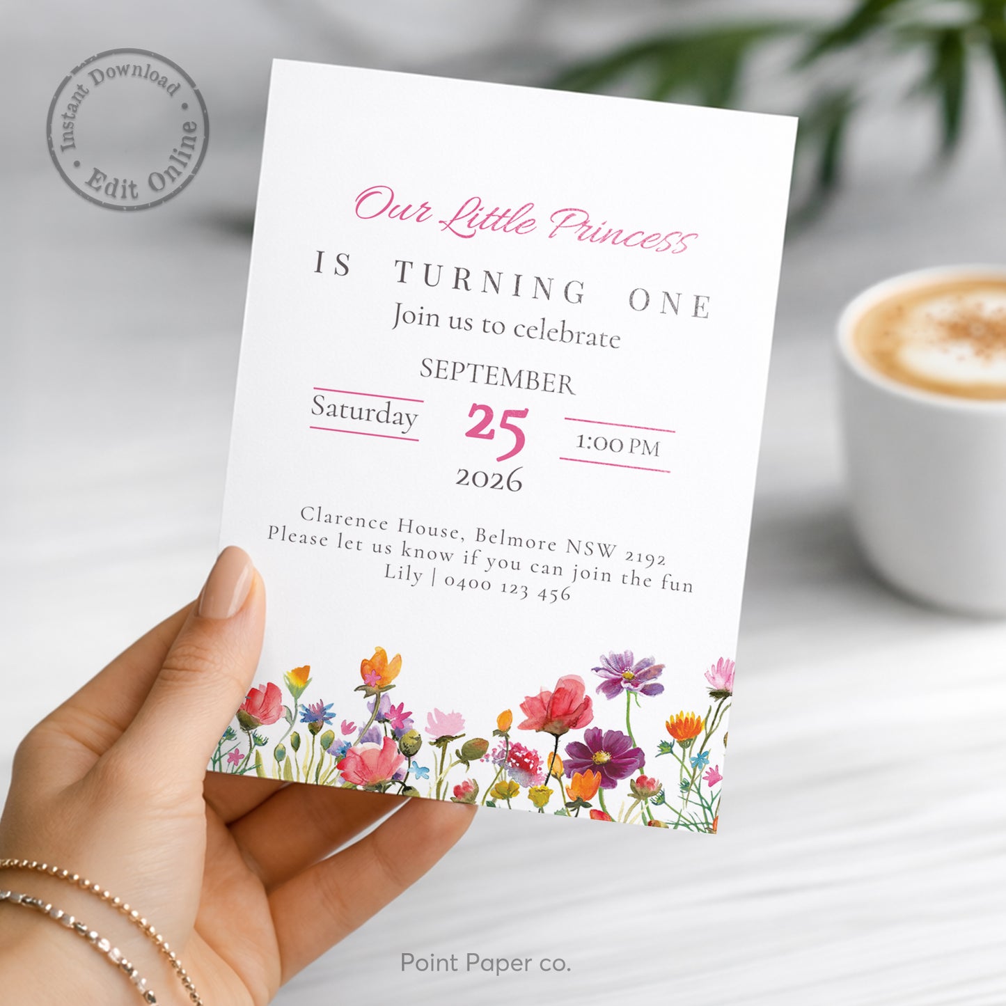 Flower Field Birthday Invitation | Edit Online