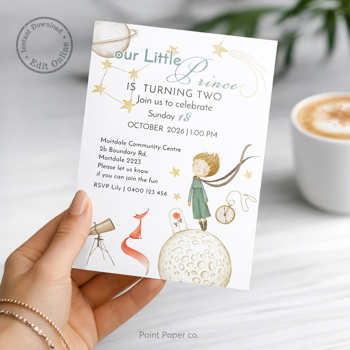 Our Prince Birthday Invitation | Edit Online