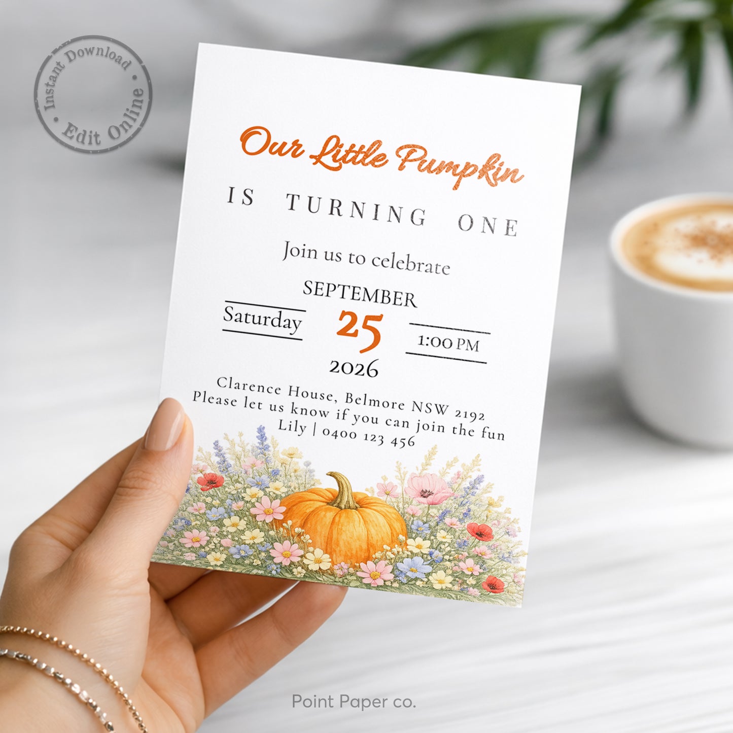 Pumpkin Birthday Invitation | Edit Online