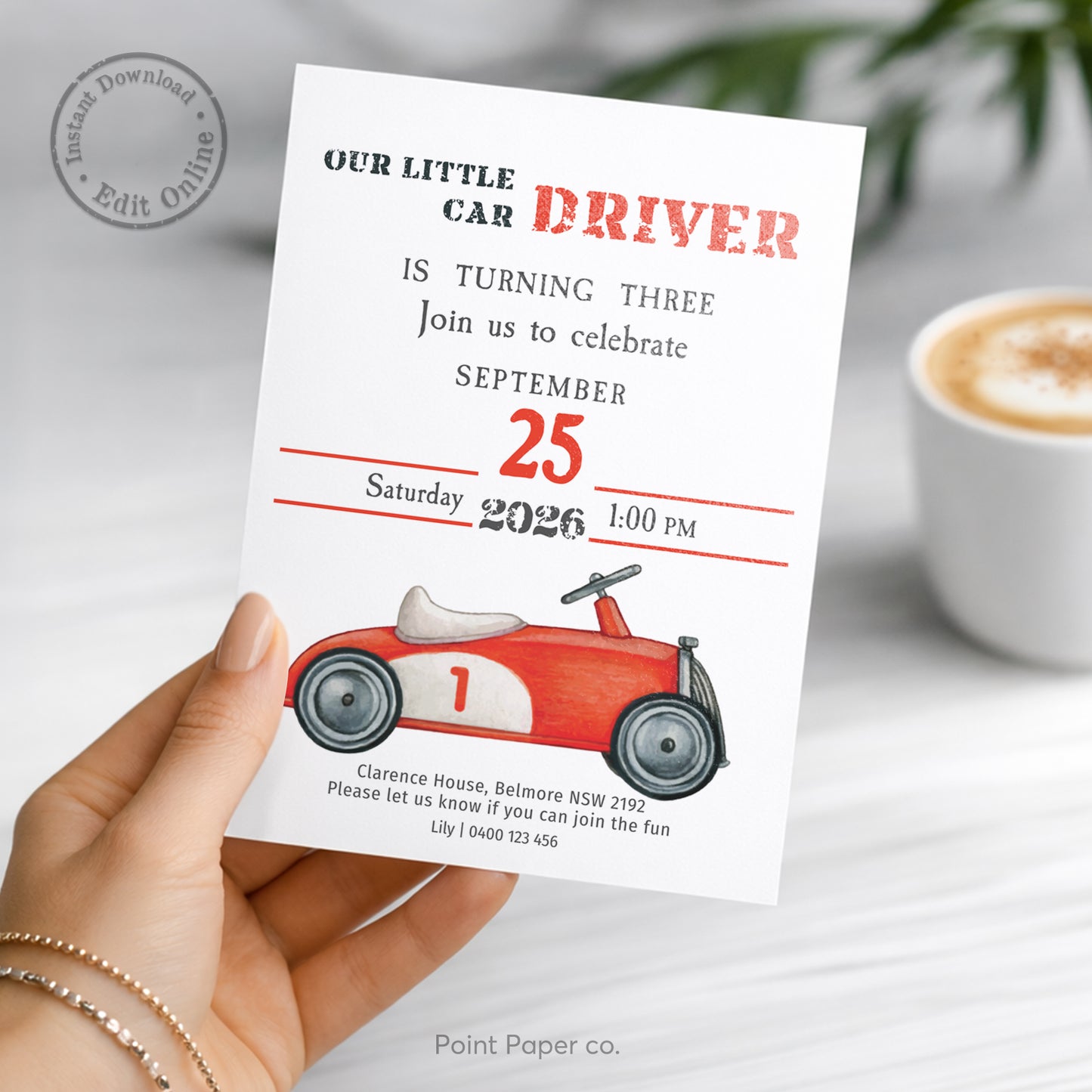 Vintage Toy Car Birthday Invitation | Edit Online
