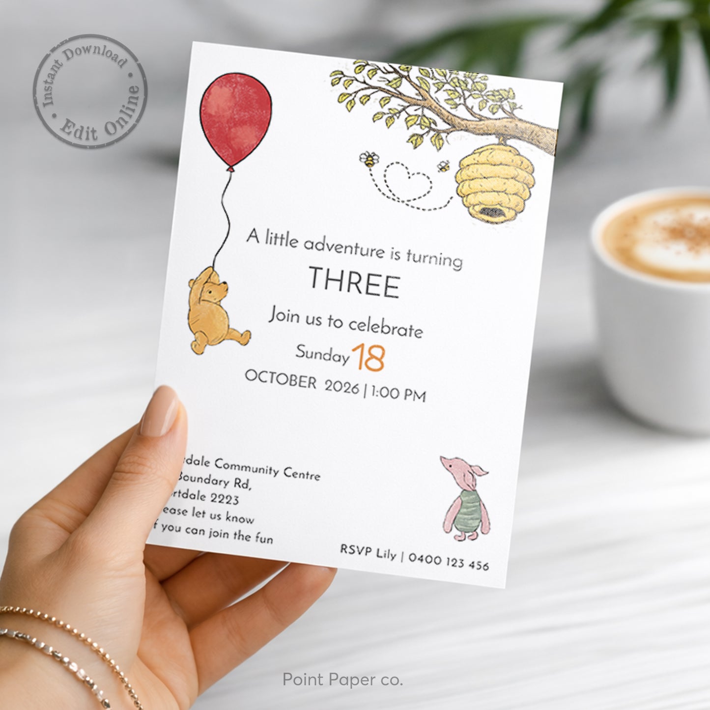 Bear Adventure Birthday Invitation | Edit Online