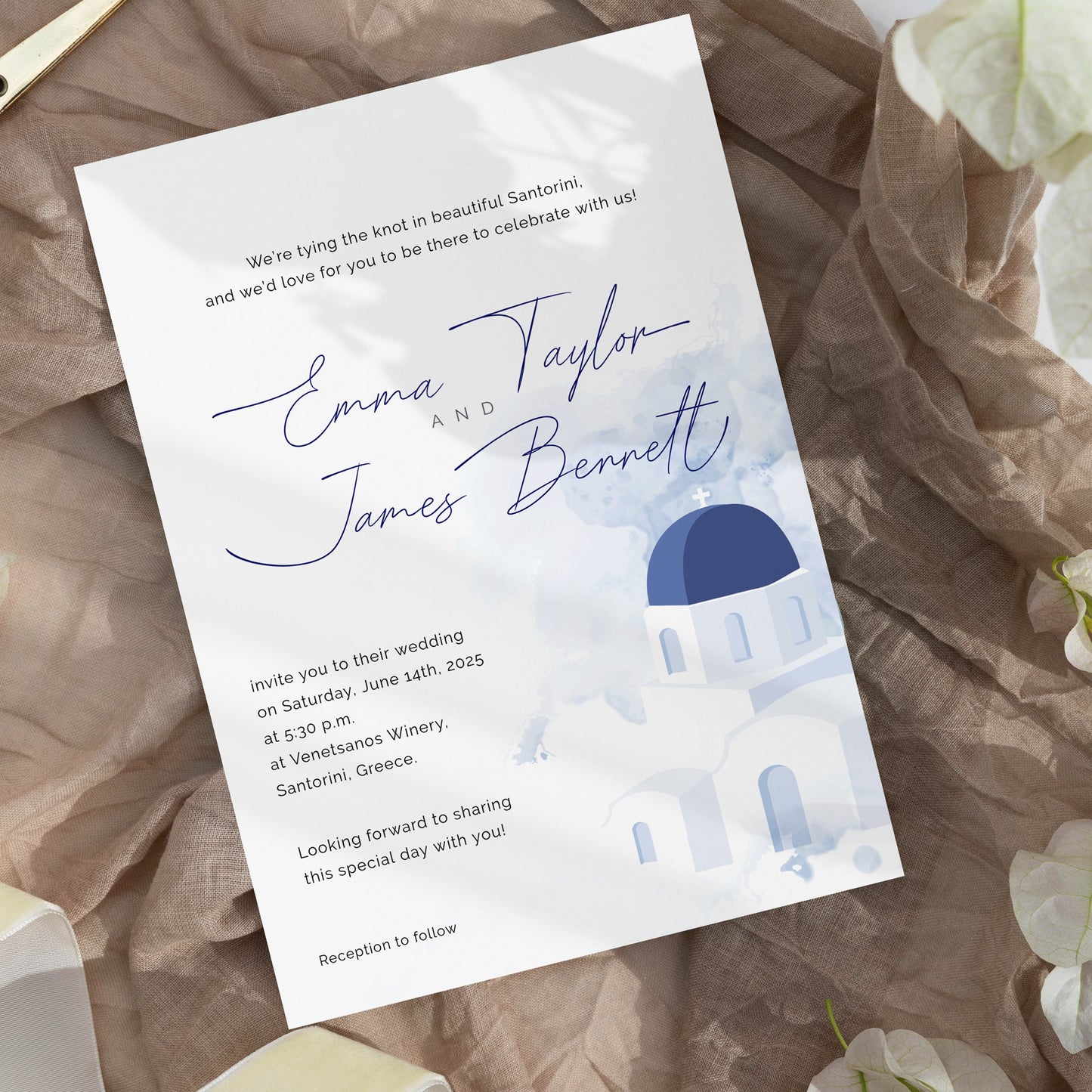 Santorini Wedding Editable Bundle
