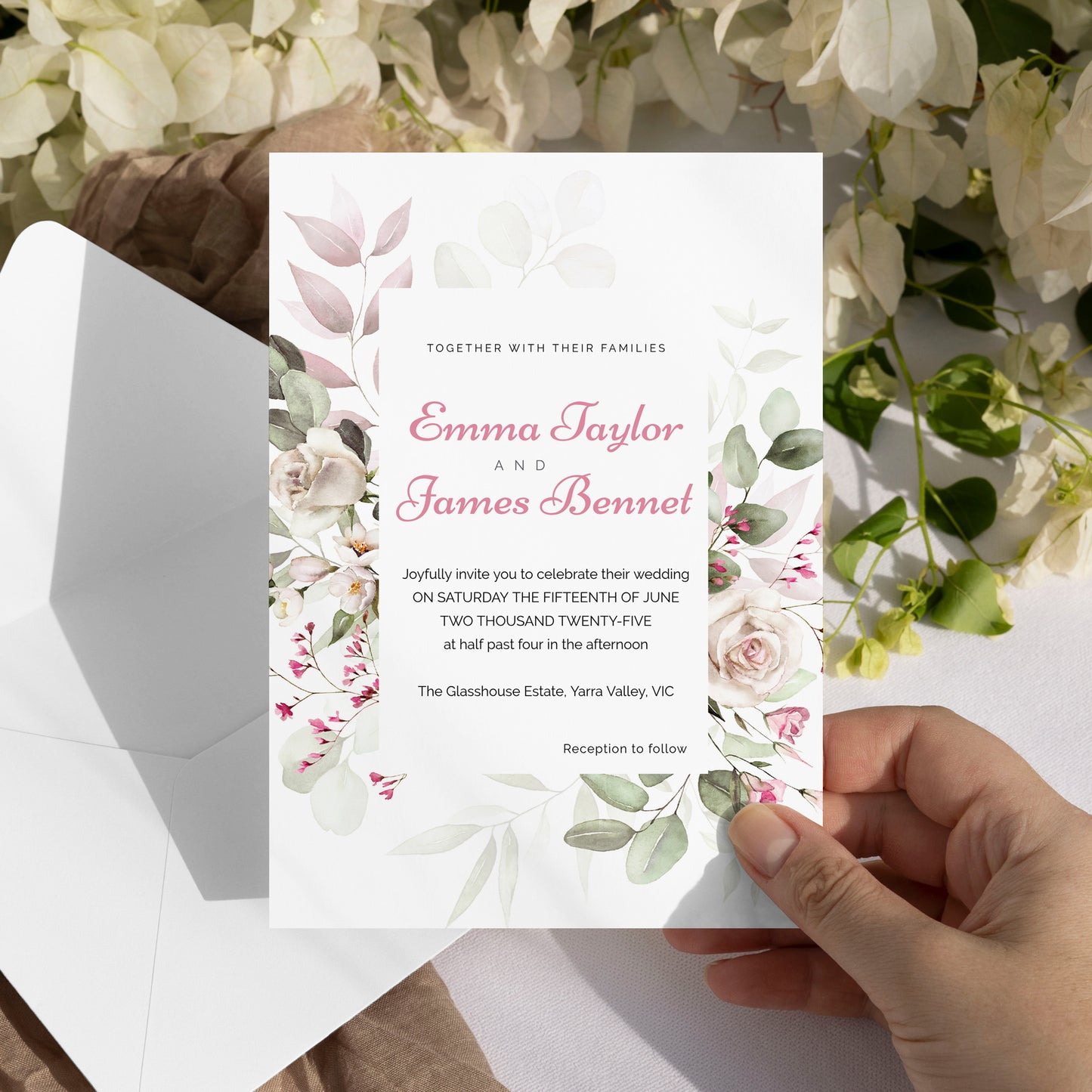 Eternal Bloom Wedding Editable Bundle