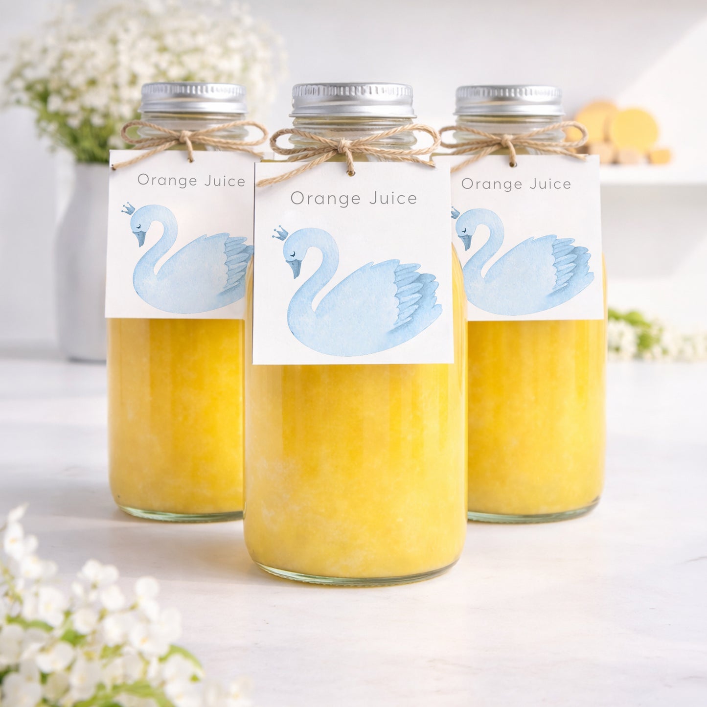 Blue Swan  Baby Shower Editable Template Bundle