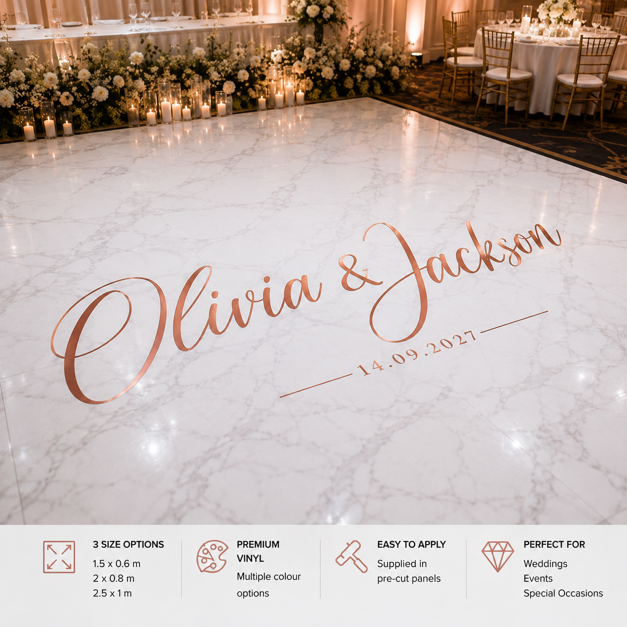 Large Vinyl Cut Name Dance Floor Decal