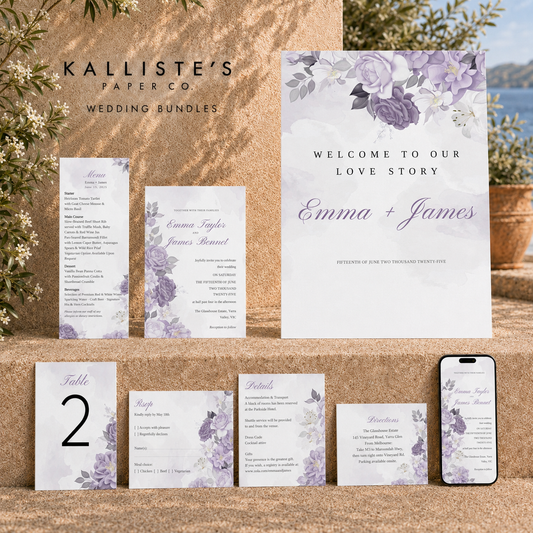 Lilac Romance | Editable Wedding Stationery Bundle