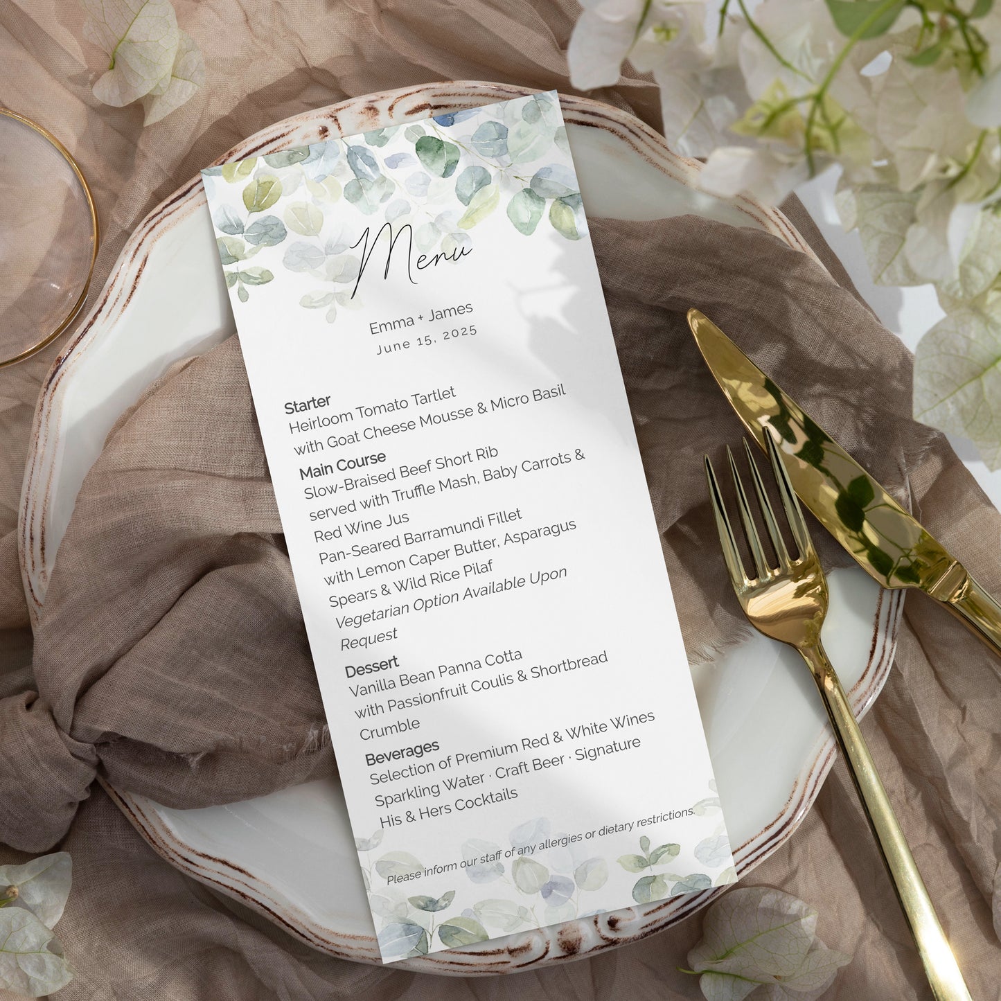 Eucalyptus Wedding Editable Bundle