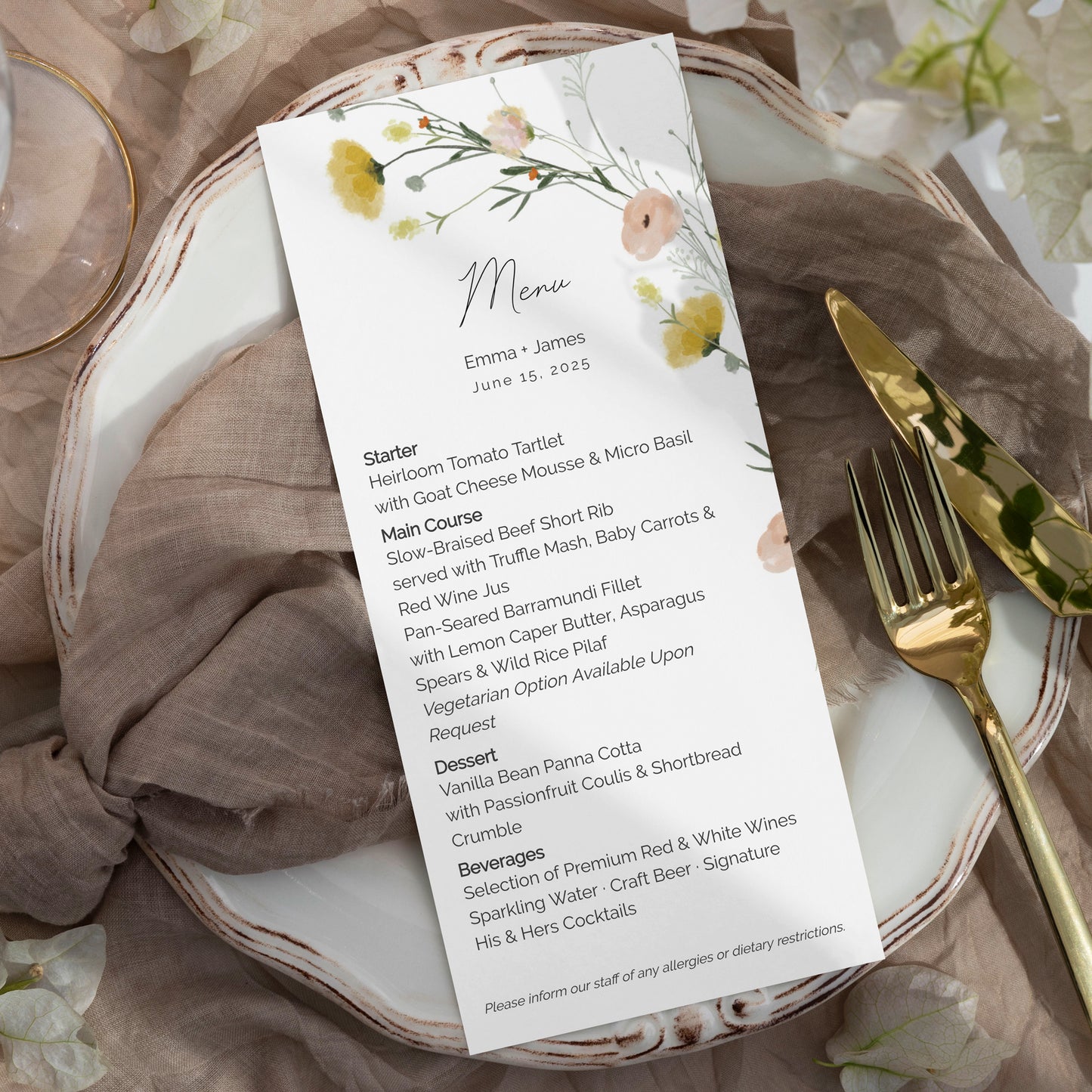 Wildflower Wedding Editable Bundle