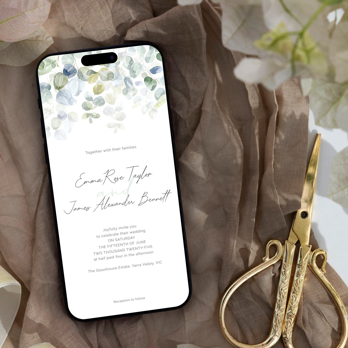Eucalyptus Wedding Editable Bundle