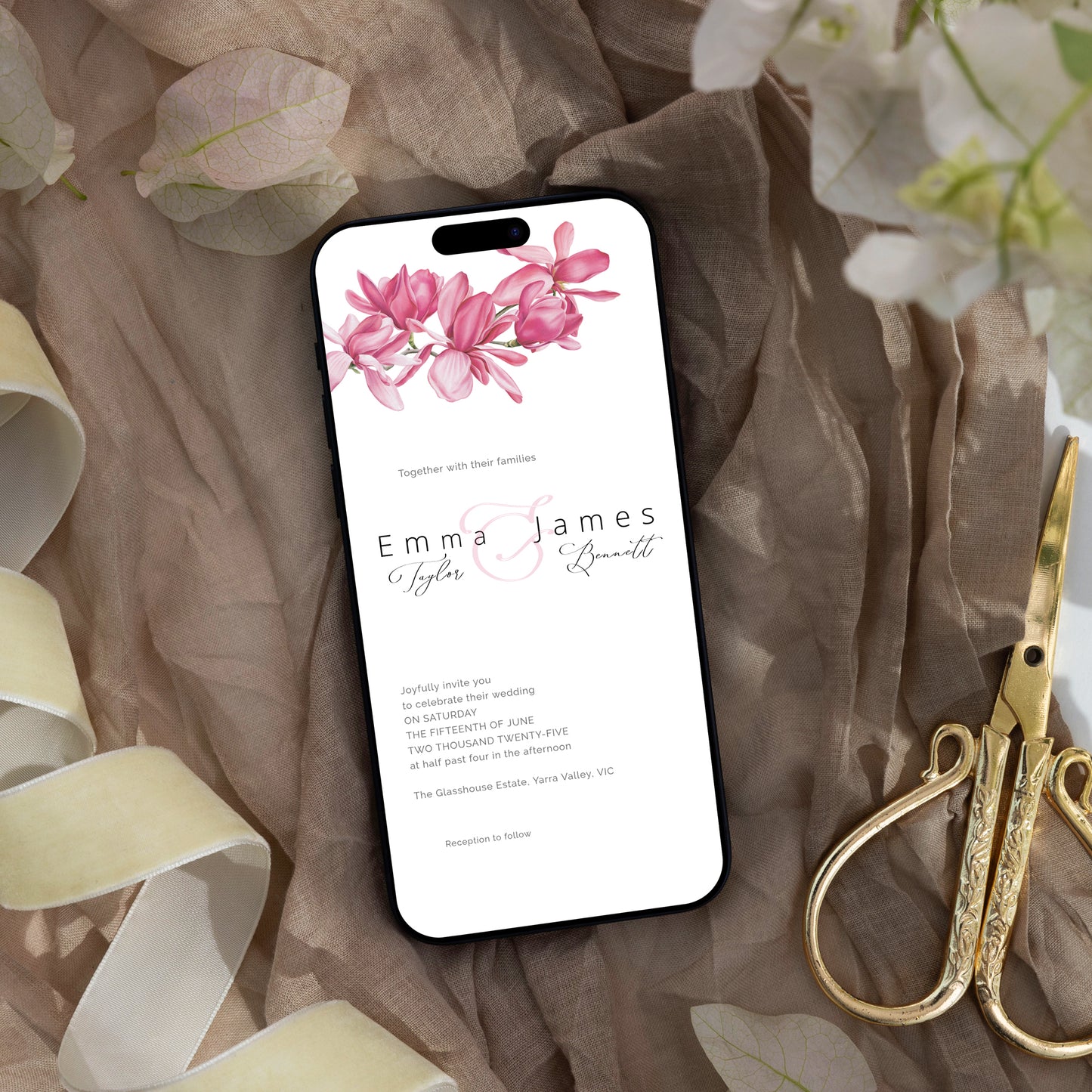 Magnolias Wedding Editable Bundle