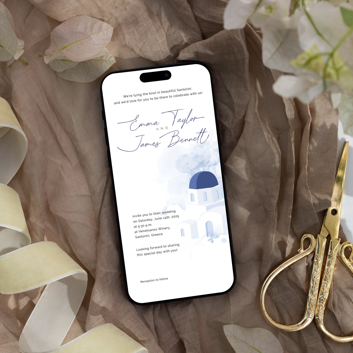 Santorini Wedding Editable Bundle