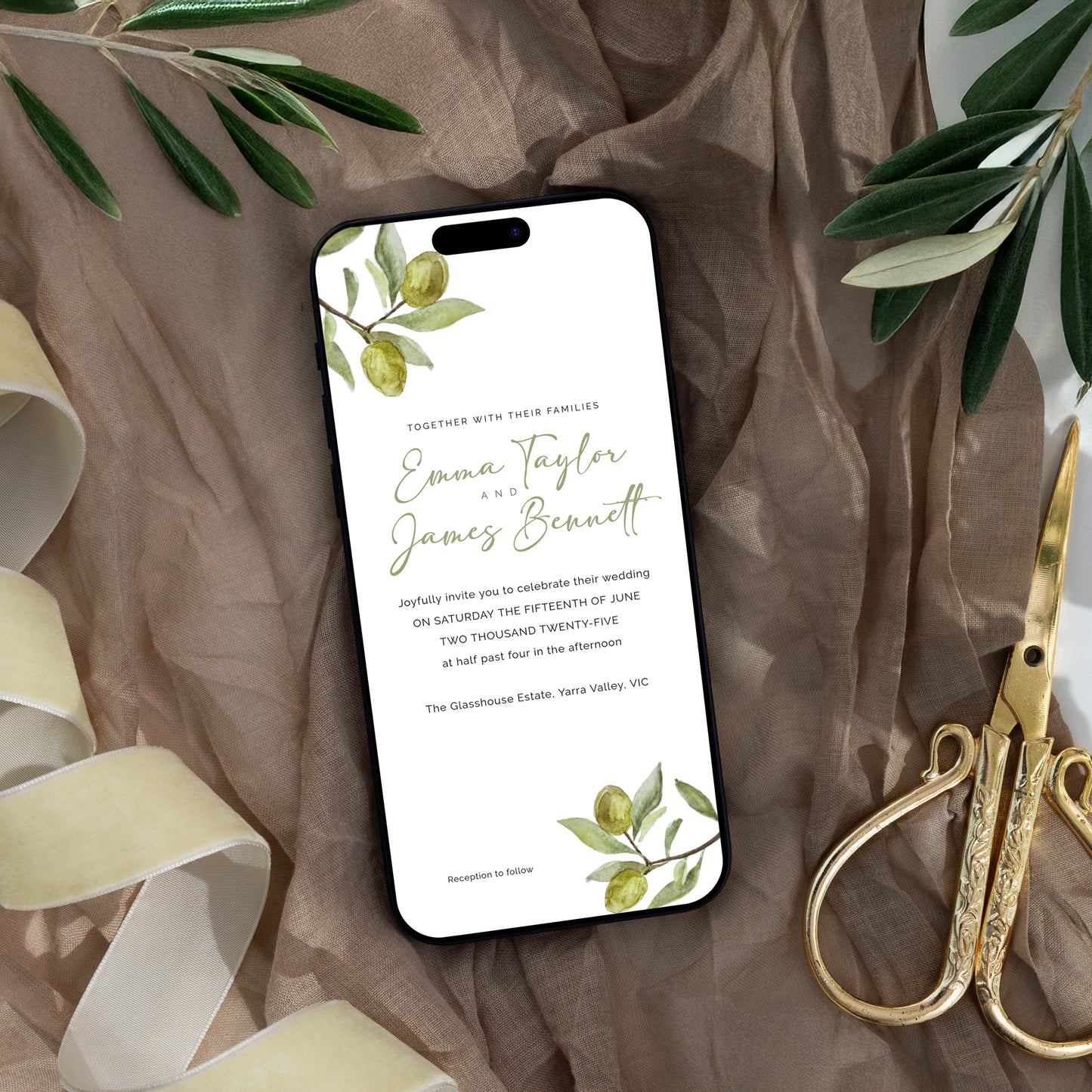 Olive Grove Wedding Editable Bundle