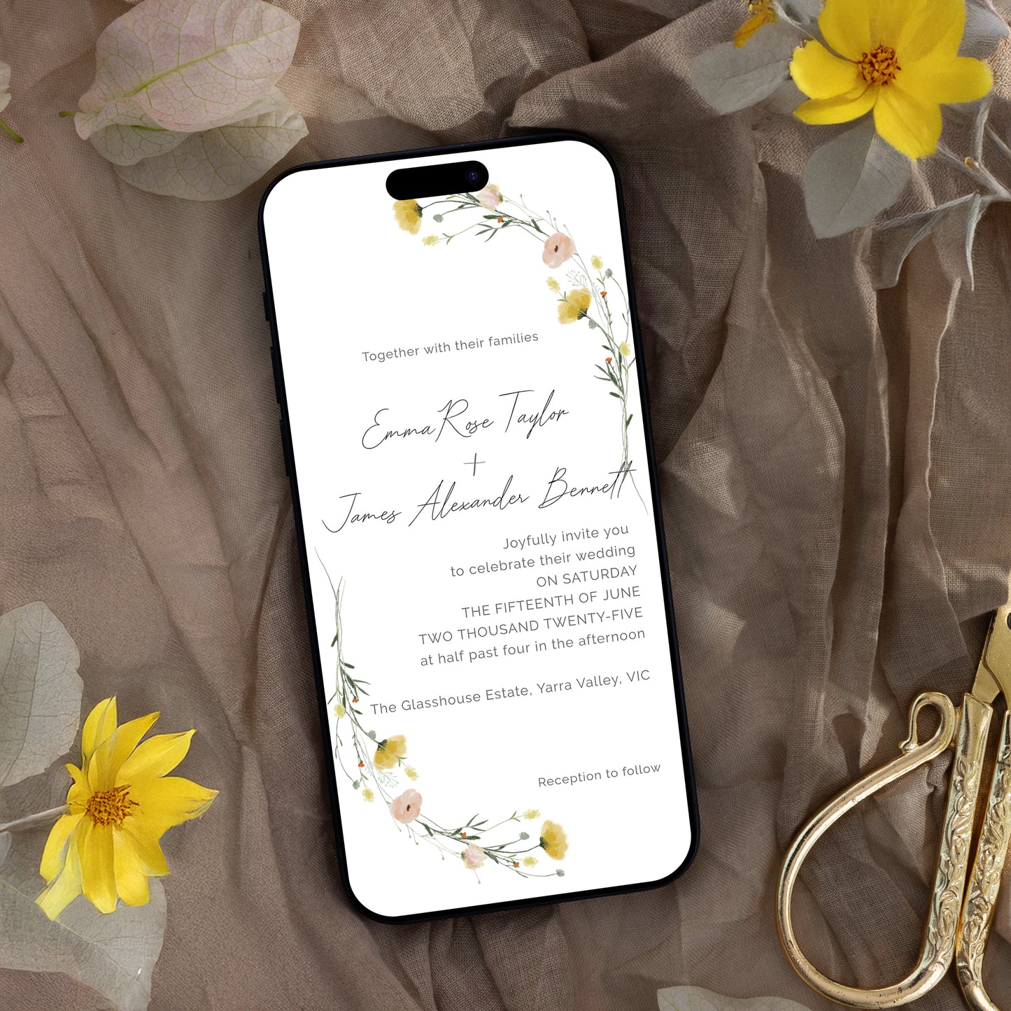 Wildflower Wedding Editable Bundle