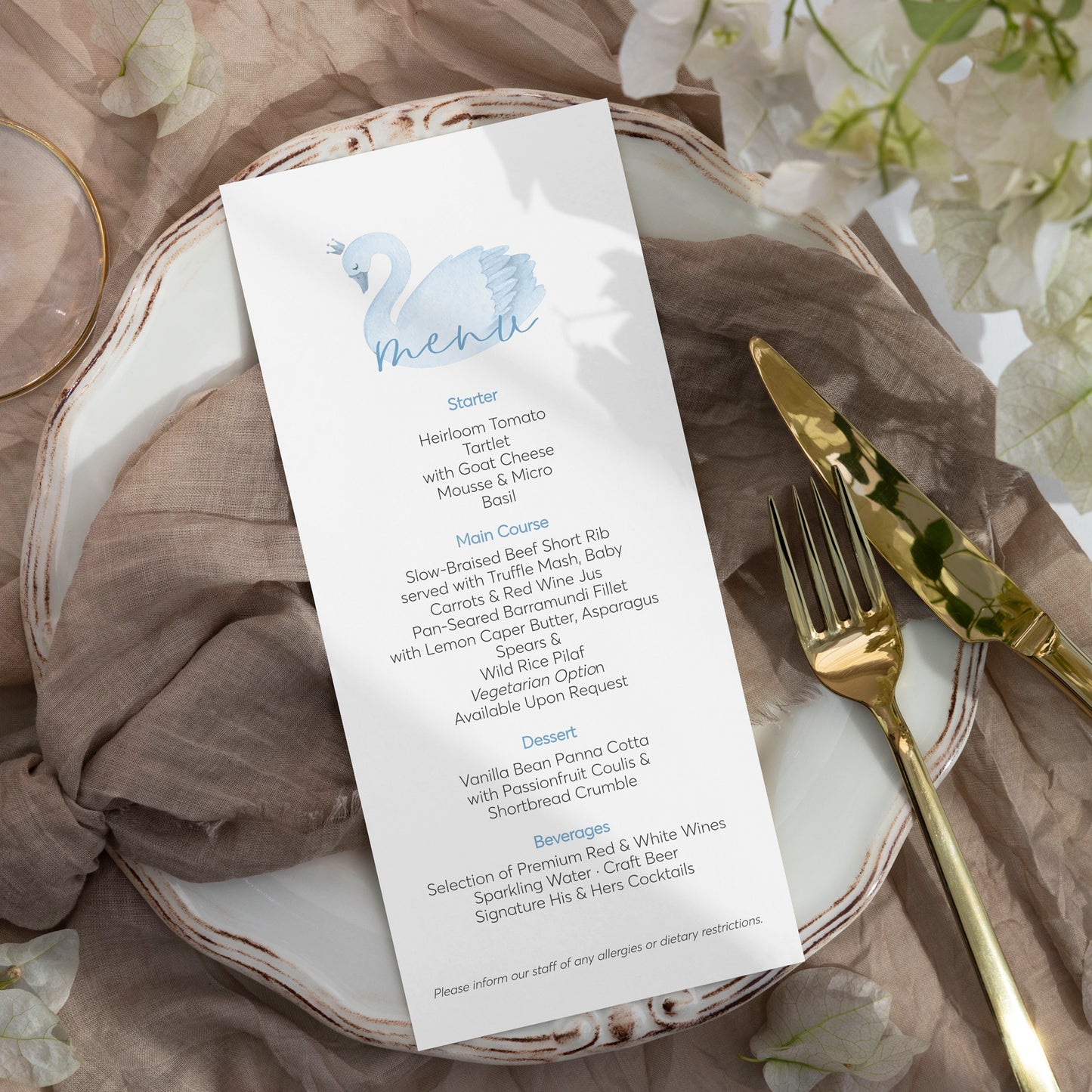 Blue Swan  Baby Shower Editable Template Bundle