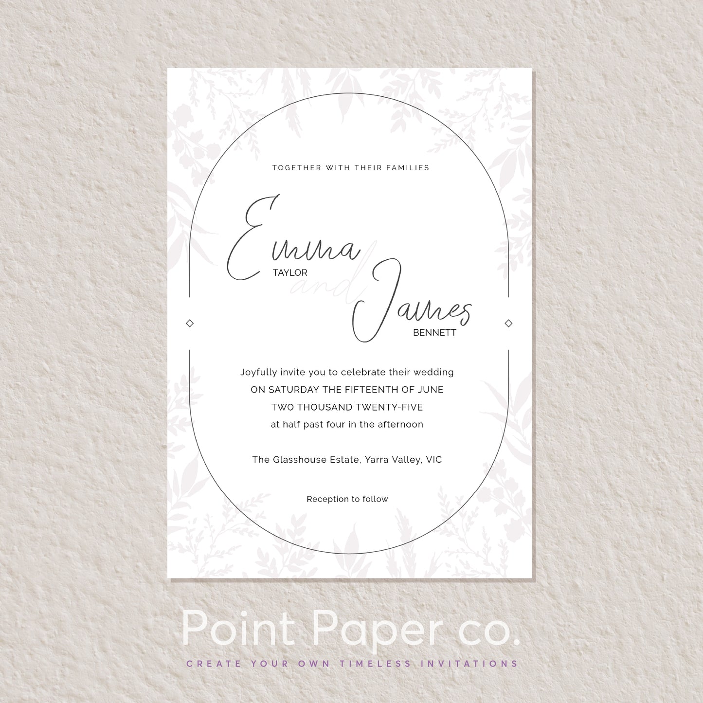 Minimalist Arch Wedding Editable Invitation