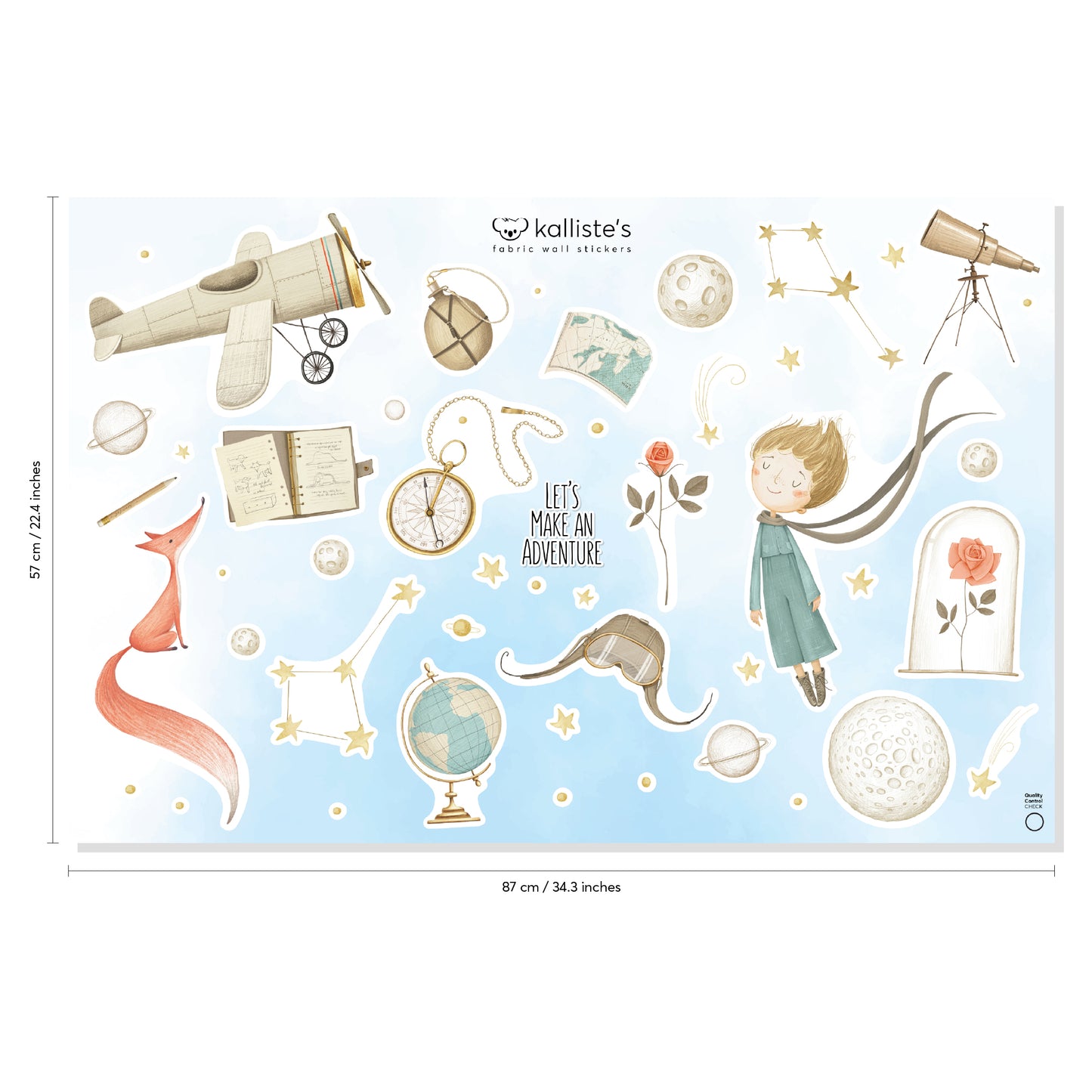 Removable Fabric Wall Stickers for Children's Rooms - Let's Make An Adventure!
