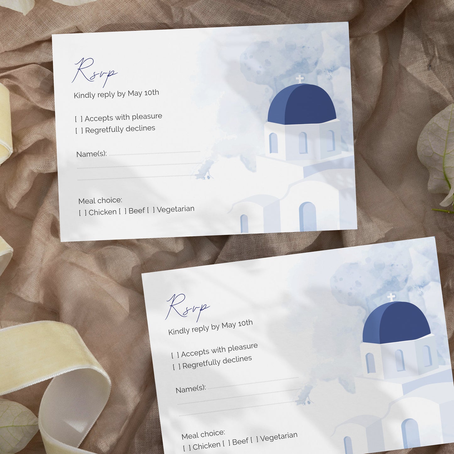 Santorini Wedding Editable Bundle