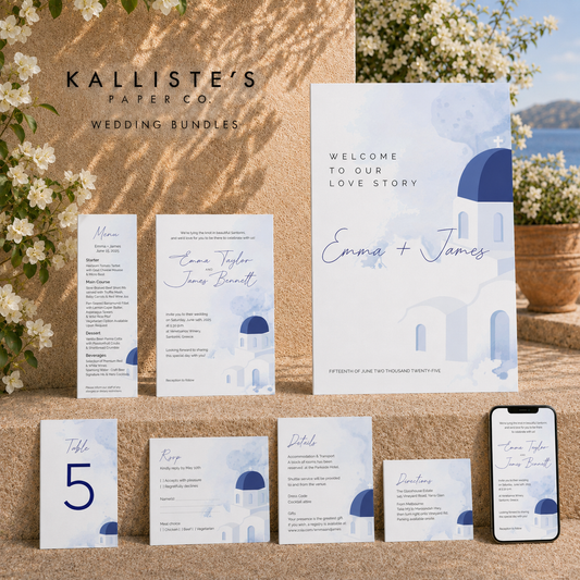 Santorini | Editable Wedding Stationery Bundle