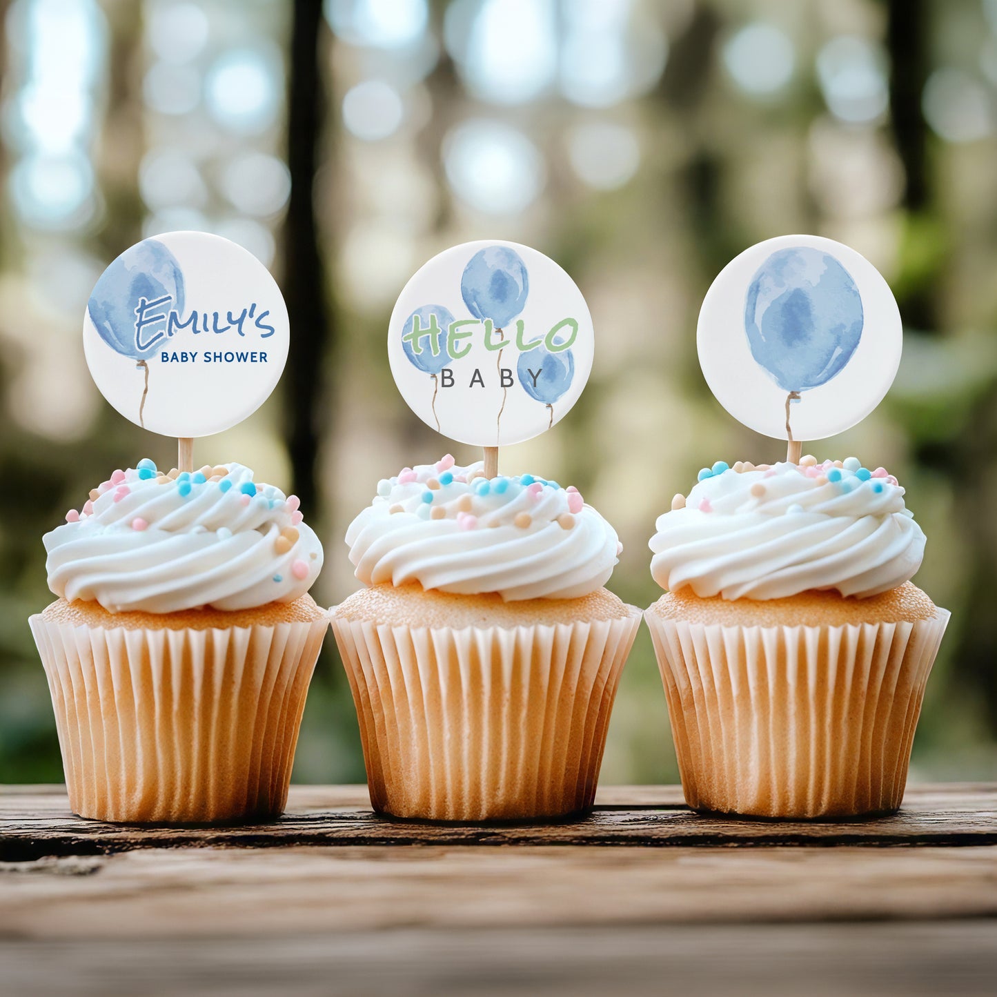 Blue Balloon Baby Shower Editable Template Bundle