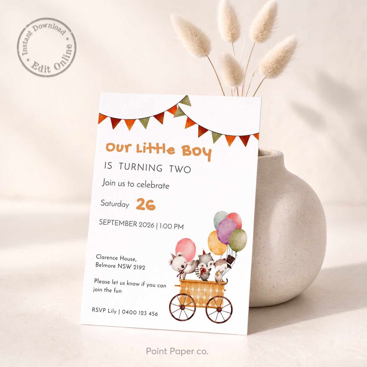Woodland Animals Birthday Invitation | Edit Online
