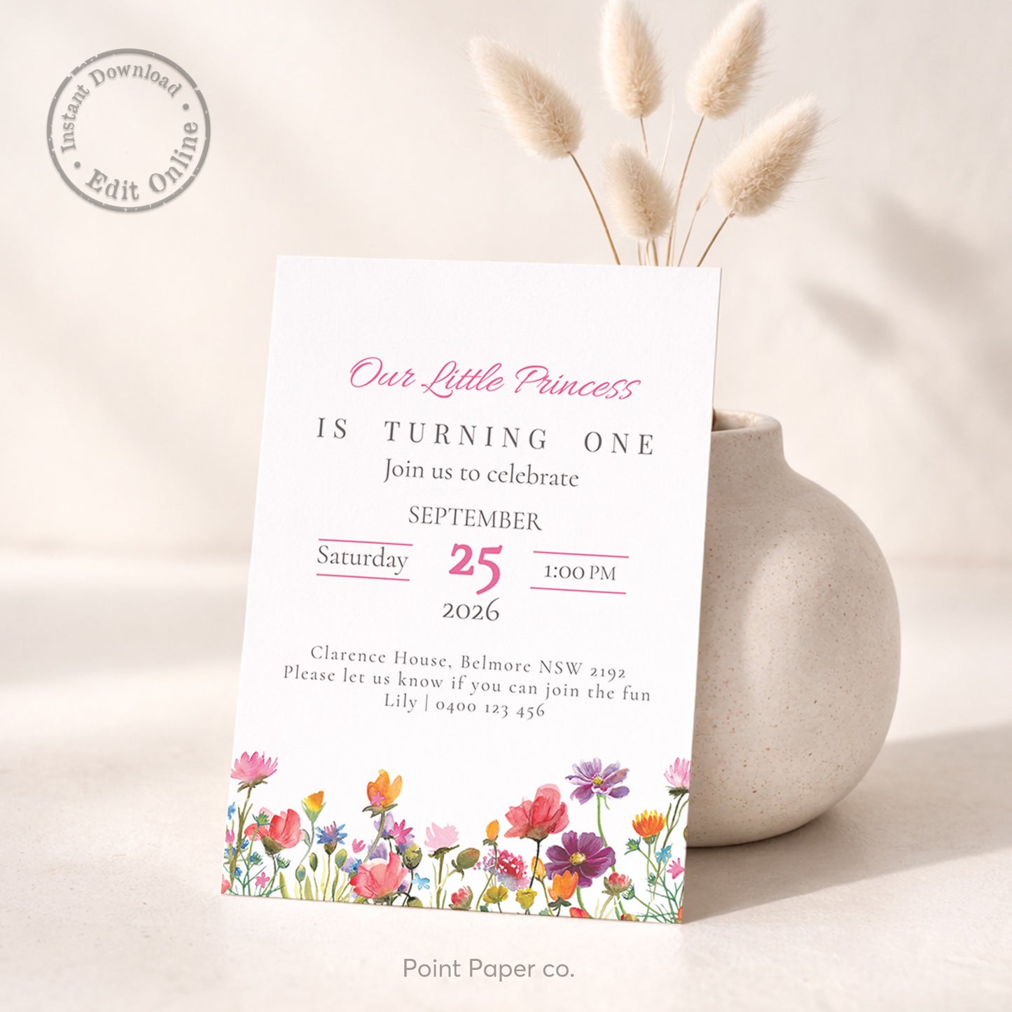 Flower Field Birthday Invitation | Edit Online