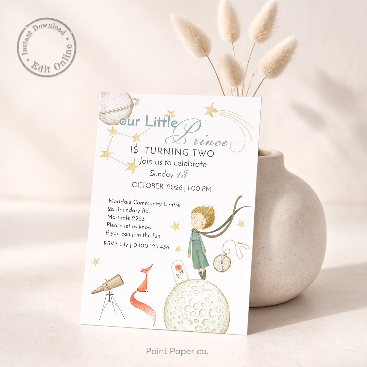 Our Prince Birthday Invitation | Edit Online