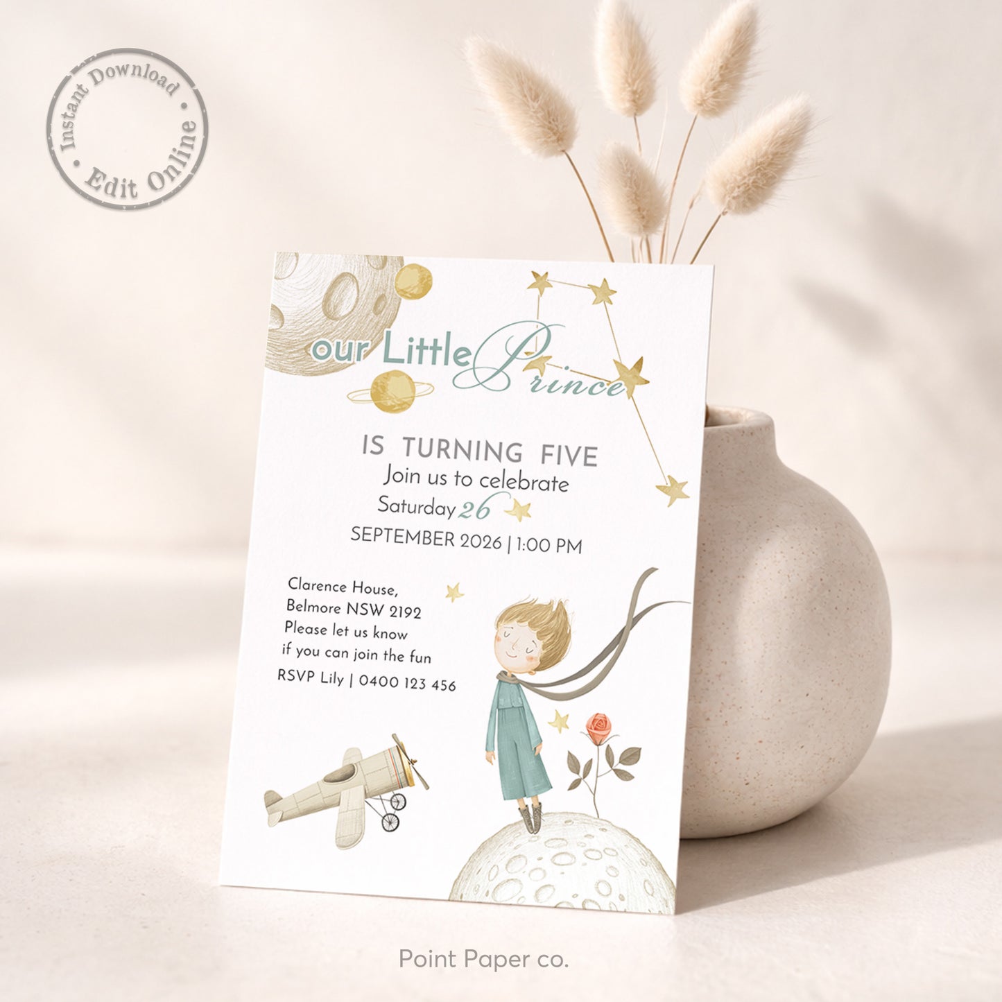 Prince Birthday Invitation | Edit Online