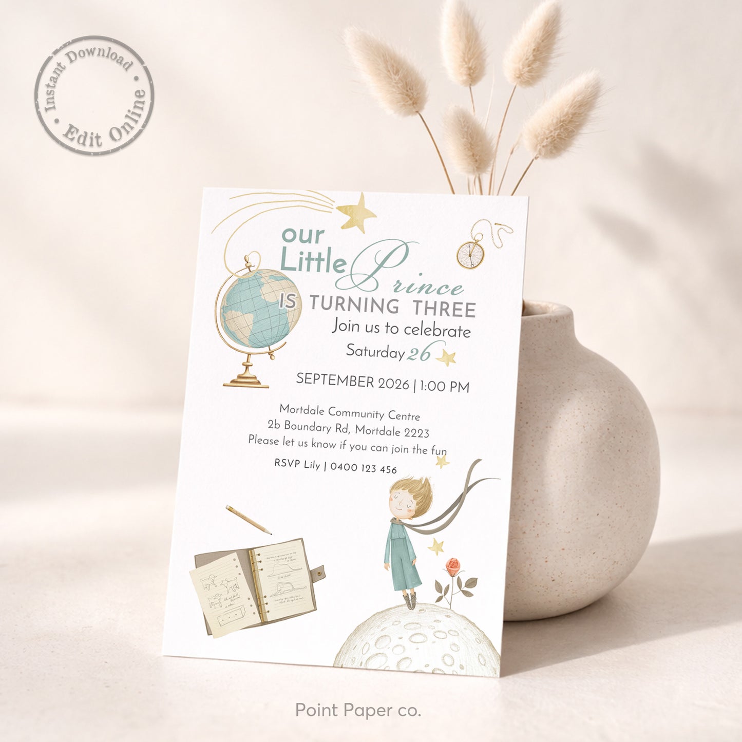 Our Little Prince Birthday Invitation | Edit Online
