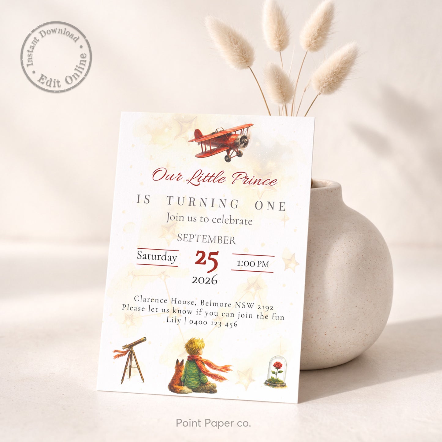 Little Prince Birthday Invitation | Edit Online