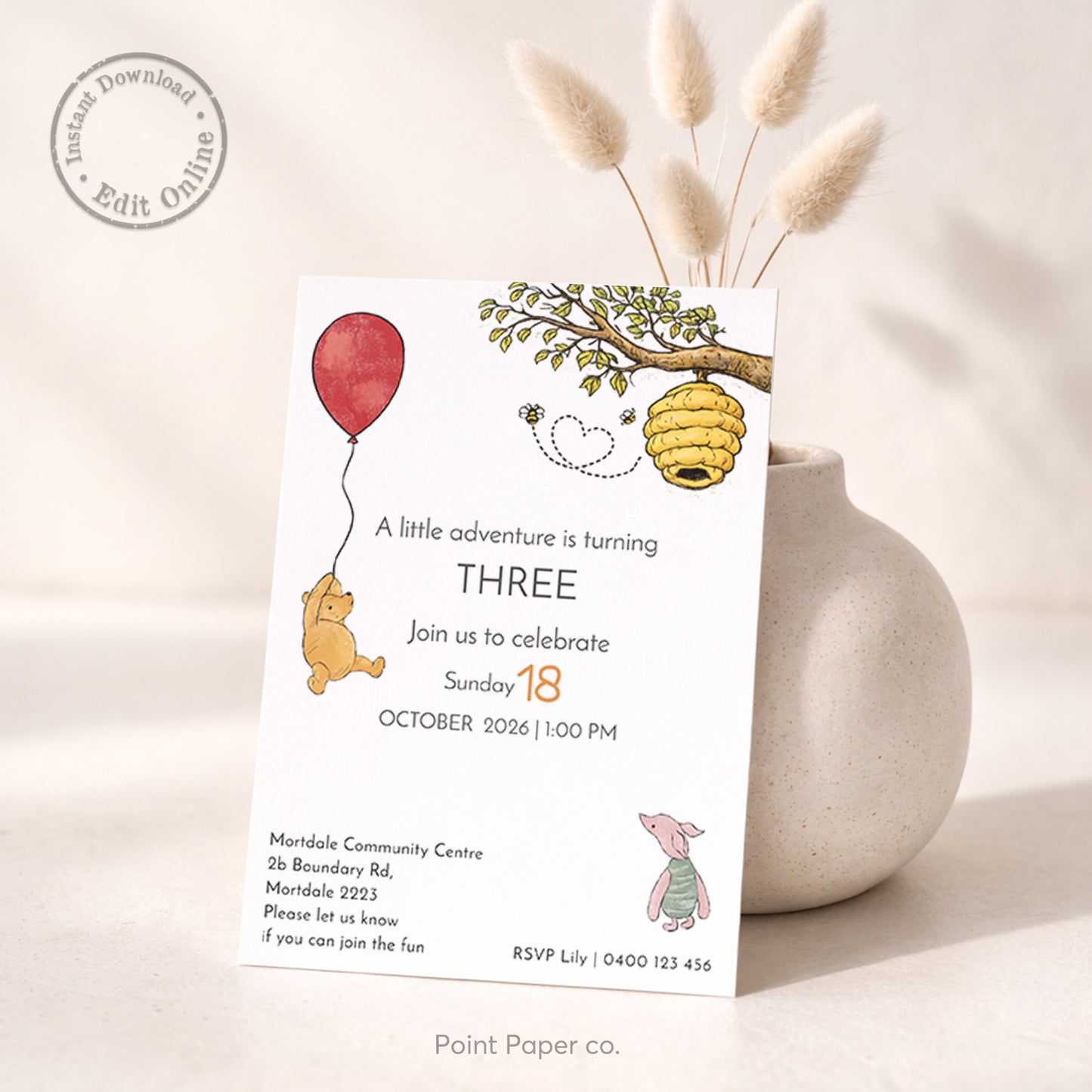 Bear Adventure Birthday Invitation | Edit Online