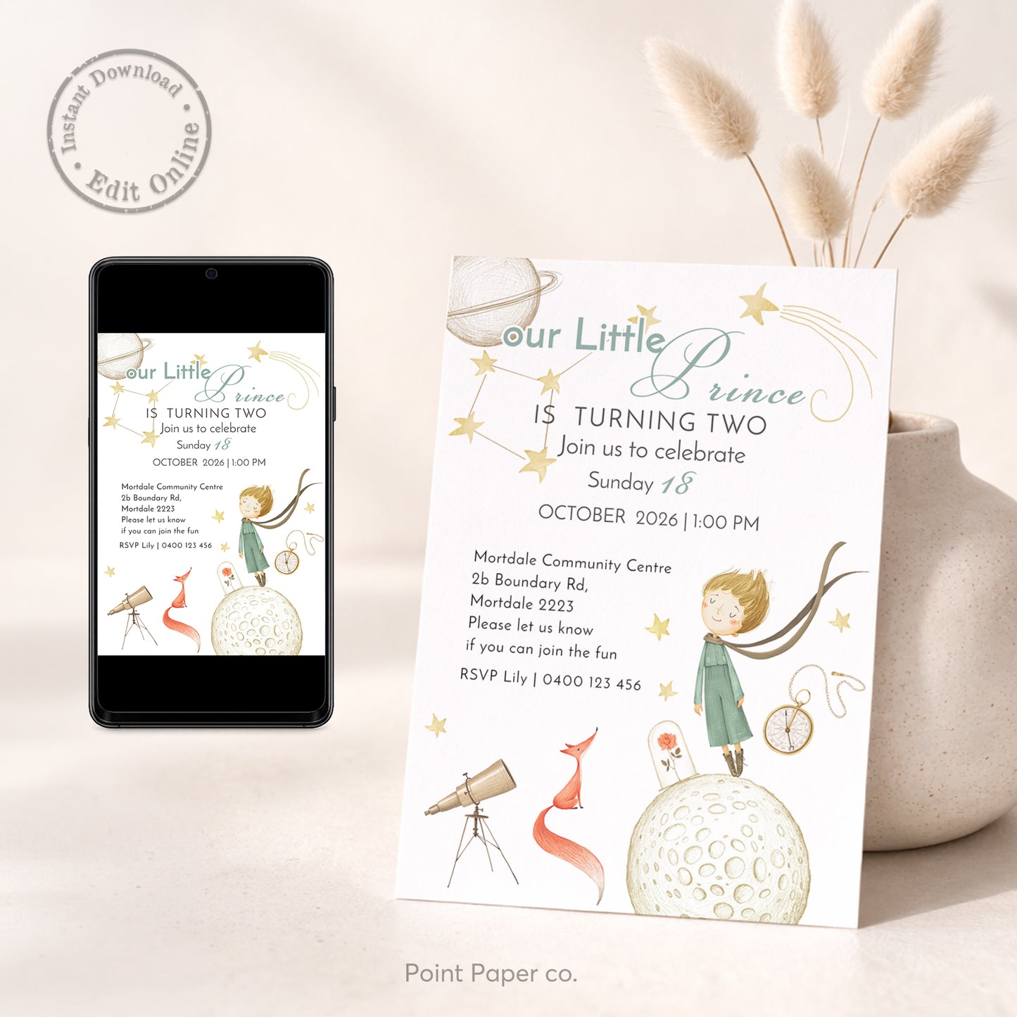 Our Prince Birthday Invitation | Edit Online