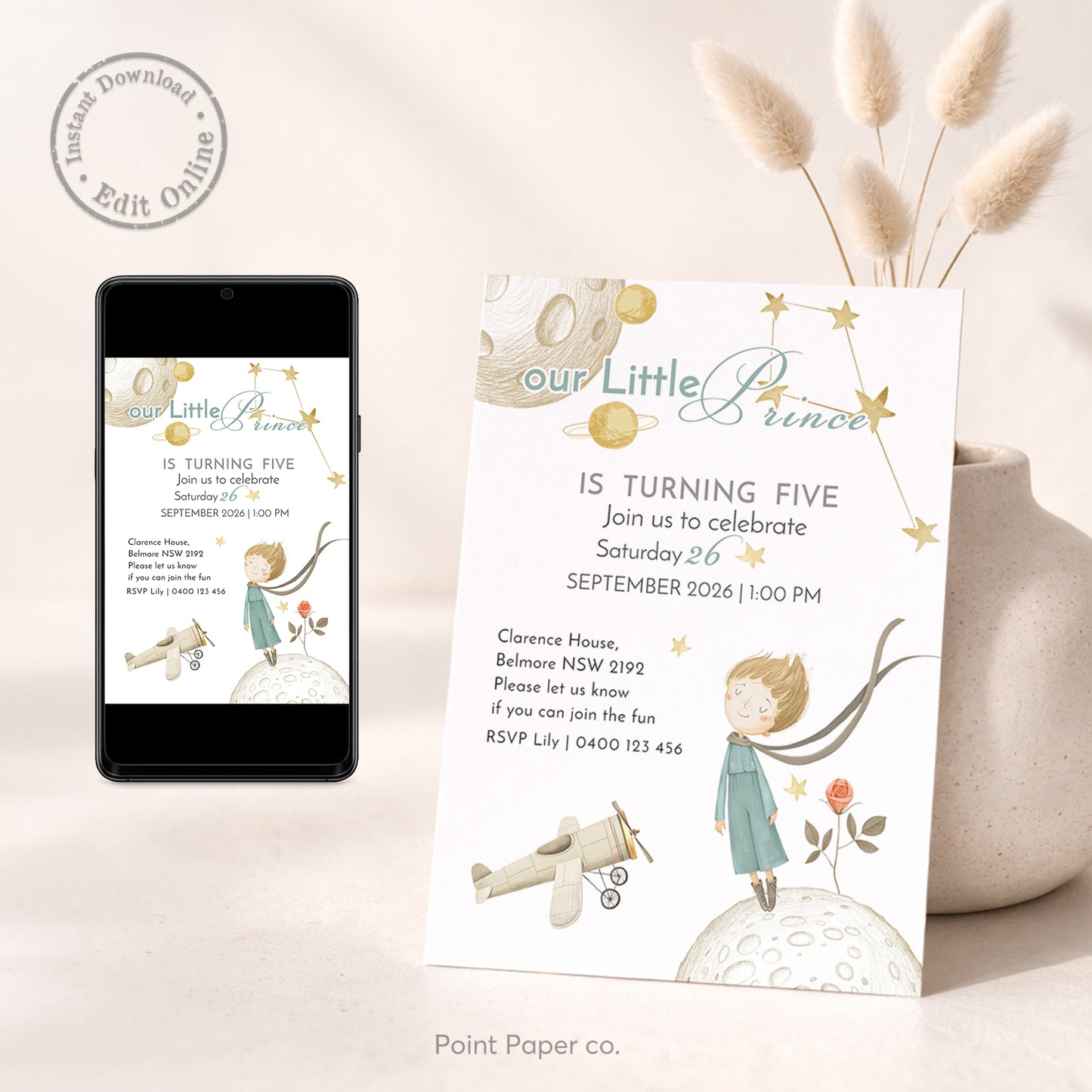 Prince Birthday Invitation | Edit Online