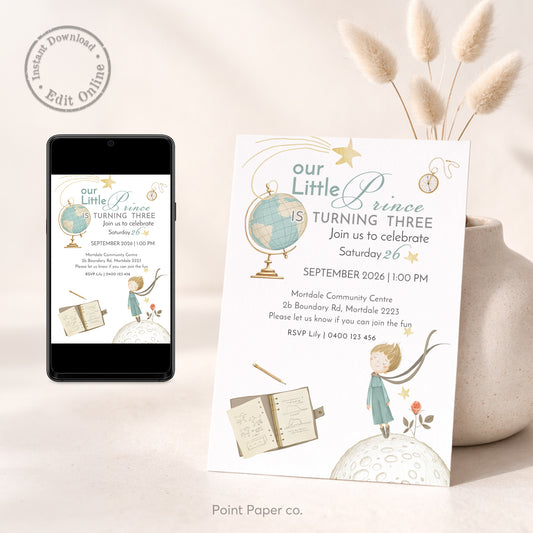 Our Little Prince Birthday Invitation | Edit Online