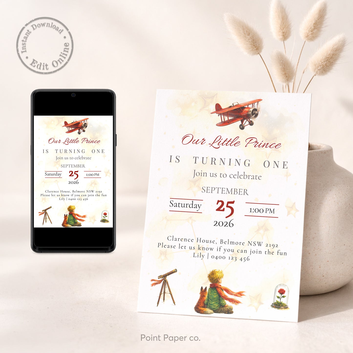 Little Prince Birthday Invitation | Edit Online