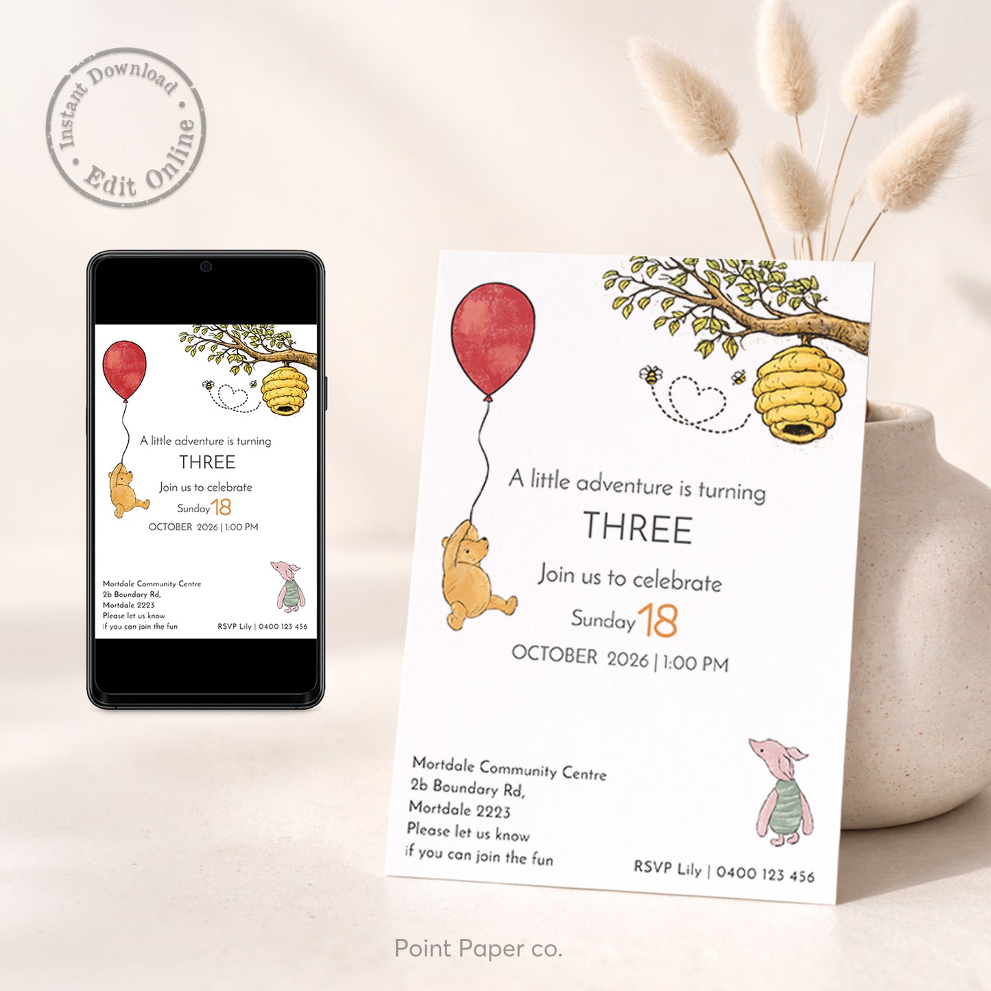 Bear Adventure Birthday Invitation | Edit Online
