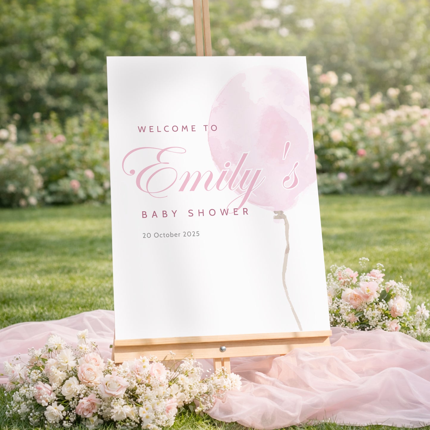 Pink Balloon Baby Shower Editable Template Bundle
