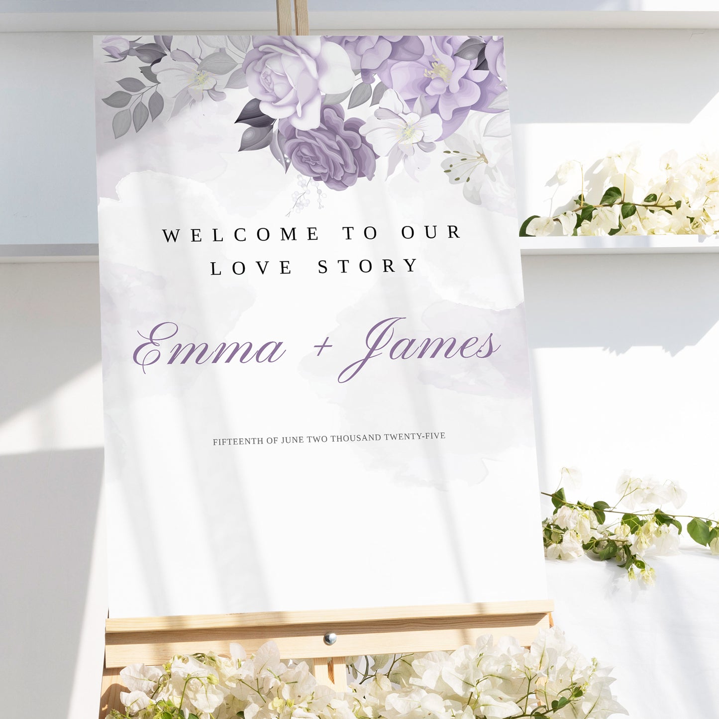 Lilac Romance Wedding Editable Bundle